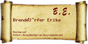 Brendörfer Erika névjegykártya